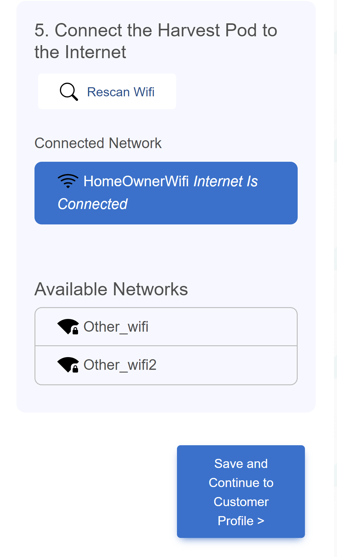 After successfully connecting the pod to the internet